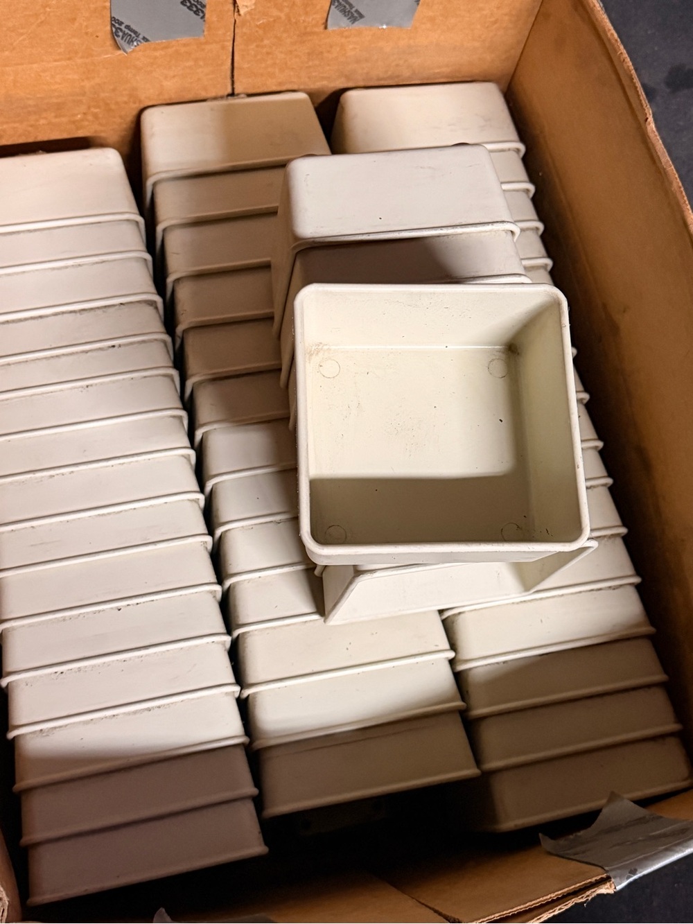 Stackable Plastic Storage Cups in Off-White - Multi-Pack